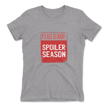 Spoiler Alert Womens T-Shirt in Heather Grey color